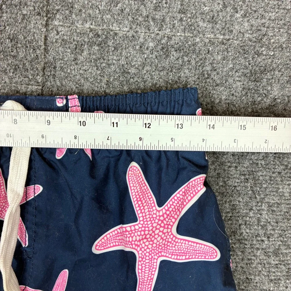 Kanu Surf Boys Navy Pink Starfish Swim Trunks Shorts Kids Boys Size Large 14/16
